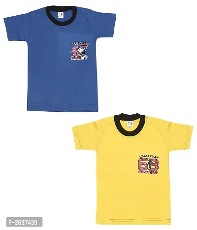 Combo of 2  Multicoloured Cotton Half Sleeves T-Shirt for Boy's