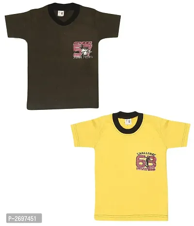 Combo of 2  Multicoloured Cotton Half Sleeves T-Shirt for Boy's