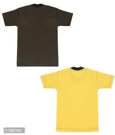 Combo of 2  Multicoloured Cotton Half Sleeves T-Shirt for Boy's-thumb2