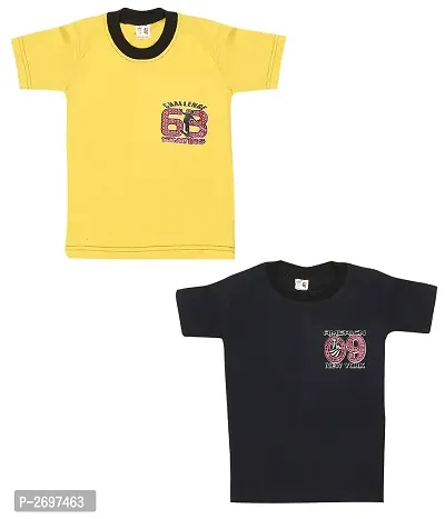 Combo of 2  Multicoloured Cotton Half Sleeves T-Shirt for Boy's-thumb0