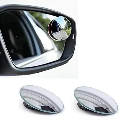 DM Enterprises ndash; Blind Spot Mirror, 360 Degree Wide Angle Round Convex Mirror with Self Adhesive for Cars/Bikes/Motorcycle (Round 2-Pcs)