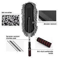 DM Enterprises - Microfiber Car Duster with Extendable Long Handle, Car Brush Duster for Car Dusting ndash; Grey (Pack of 1)-thumb1