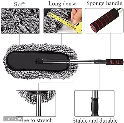 DM Enterprises - Microfiber Car Duster with Extendable Long Handle, Car Brush Duster for Car Dusting ndash; Grey (Pack of 1)-thumb3