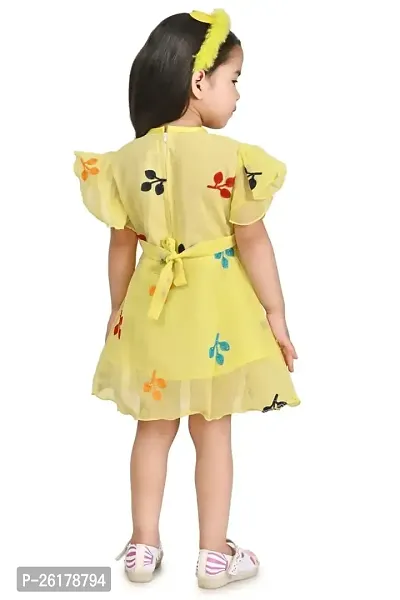 RAHAT GARMENTS Baby Girls Frock Casual Fancy Knee Length Dress for Girls Kids Frocks (S=42) (12-18 Months, Lemon)-thumb5