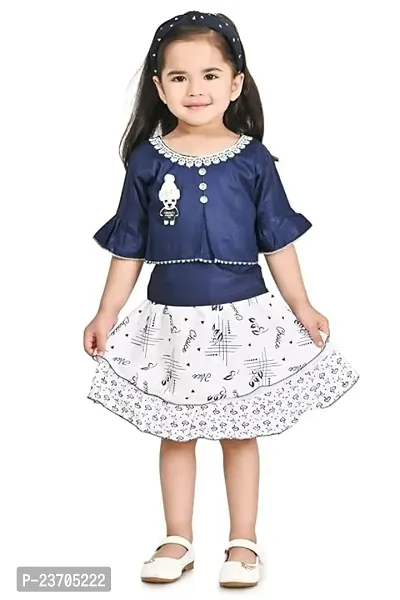 Fabulous Multicoloured Rayon Self Pattern Top With Bottom Set For Girls