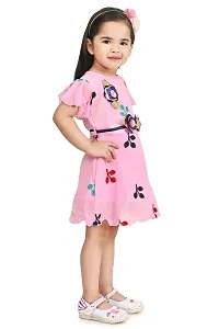 RAHAT GARMENTS Baby Girls Frock Casual Fancy Knee Length Dress for Girls Kids Frocks (S=42) (12-18 Months, Pink)-thumb2