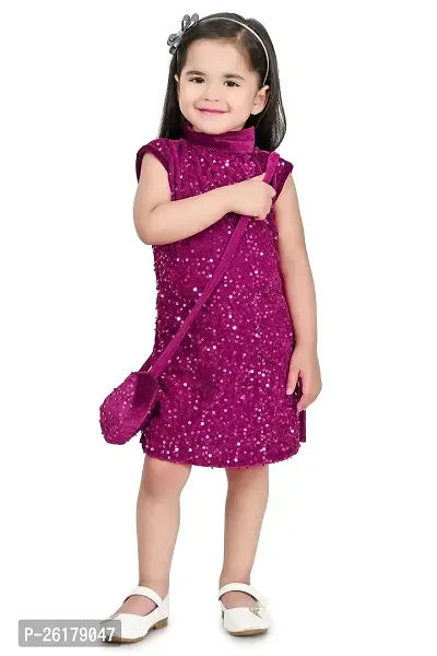 RAHAT GARMENTS Girls Party and Festive Dress with Handbag...(IRRA=04)...(Purple=22)-thumb0