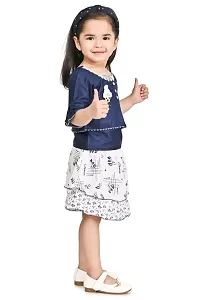 RAHAT GARMENTS Girls Apparels Combo Set Baby Girls Skirt and Top Set Fancy Printed 2 Piece Dress (L=62) (12-18 Months, Blue)-thumb2