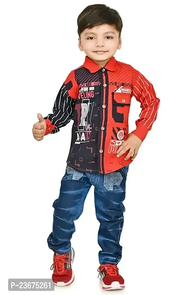 Stylish Fancy Rayon Shirts With Bottom Wear Set For Boys