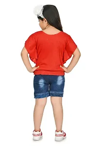 RAHAT Garments Girl's Cotton Half Sleeves T-Shirt with Denim Jeans Shorts...(HOT=143)-thumb4