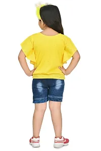 RAHAT Garments Girl's Cotton Half Sleeves T-Shirt with Denim Jeans Shorts...(HOT=143)-thumb4