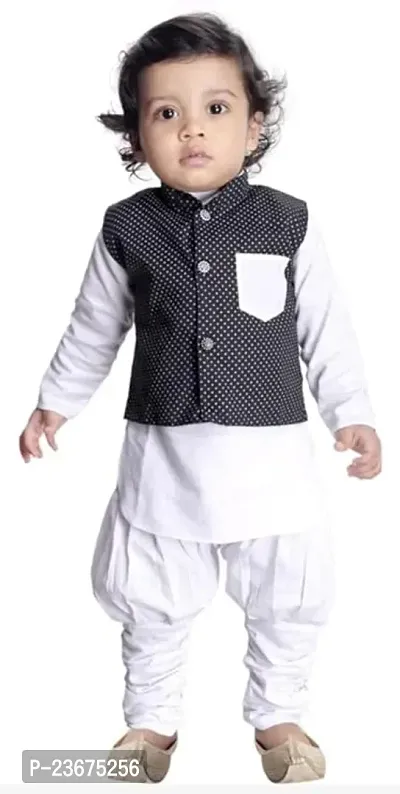 Stylish Fancy Rayon Kurta And Waistcoats With Bottom Wear Set For Boys