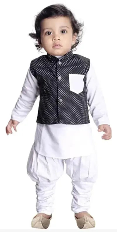 Stylish Fancy Rayon Kurta And Waistcoats With Bottom Wear Set For Boys