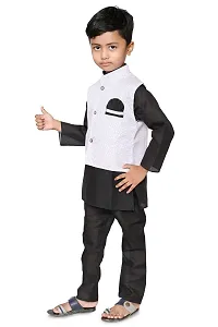 Boys Festive  Party Kurta, Waistcoat and Churidar Set-thumb1