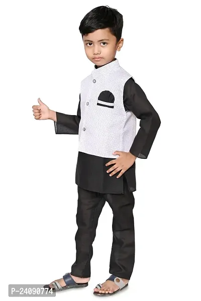 Boys Festive  Party Kurta, Waistcoat and Churidar Set-thumb2