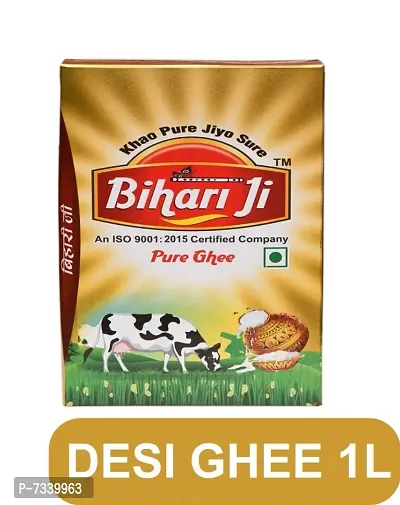 Bihari Ji Desi Ghee |Made Traditionally from Curd |Pure Ghee for Better Digestion and Immunity | 1Ltr Tetra Pack-thumb0