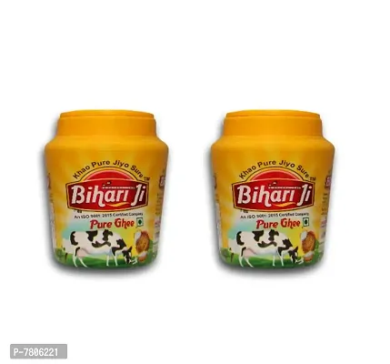 Bihari Ji Desi Ghee |Made Traditionally from Curd |Pure Ghee for Better Digestion and Immunity | 500ml Jar Pack of-2-thumb0