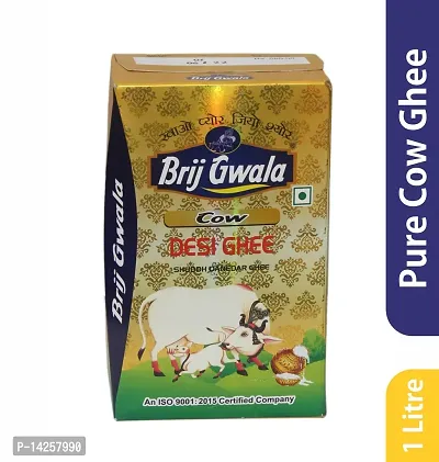 Brij Gwala Desi Cow Ghee |Made Traditionally from  Curd | 1 ltr tetra -1