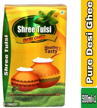 Shree Tulsi Desi Ghee |Made Traditionally from Curd |Pure Ghee for Better Digestion and Immunity | 500ml Jar