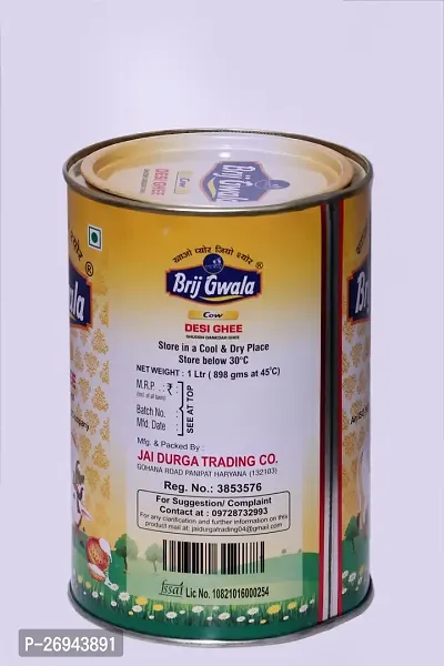 Brij Gwala Desi Cow Ghee| Made Traditionally from Curd| 1Ltr Tin pack-1-thumb3