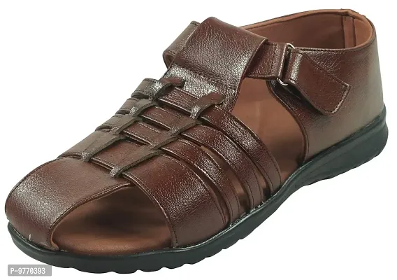 DOCTOR CHOICE? Men's Soft Padding Orthopedic and Diabetic Simple with Style Sandals, MCR and MCP Sandals, Comfortable Mens Footwear Sandals For Daily Use (Brown Color, Size 10 UK/IND)