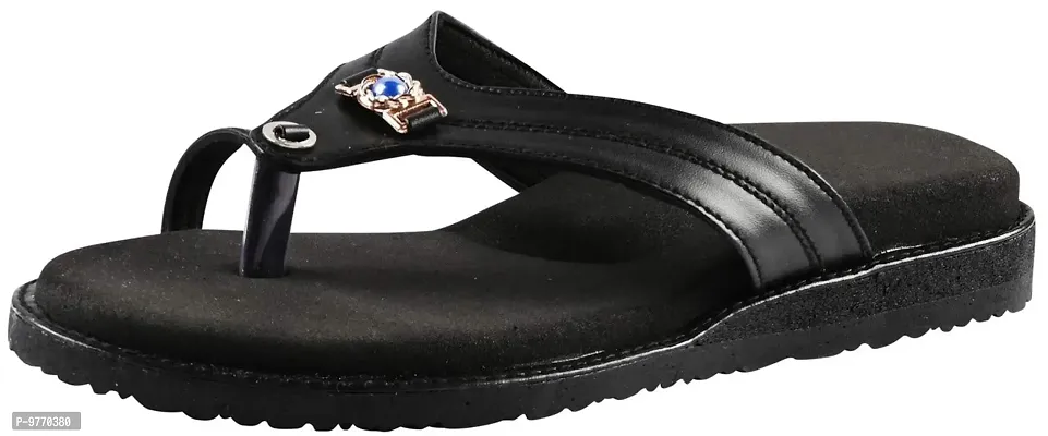 DOCTOR CHOICE? Women's Extra Soft Padding Orthopedic and Diabetic Comfortable Doctor Slipper, MCR and MCP Chappals, Home Slippers For Daily Use (Color Black, Size: 5 UK/IND)-thumb0
