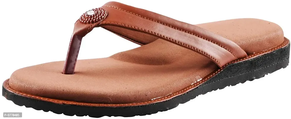 DOCTOR CHOICE? Extra Soft Padding Orthopedic Women's Slippers (Color Brown, Size: 5 UK/IND)