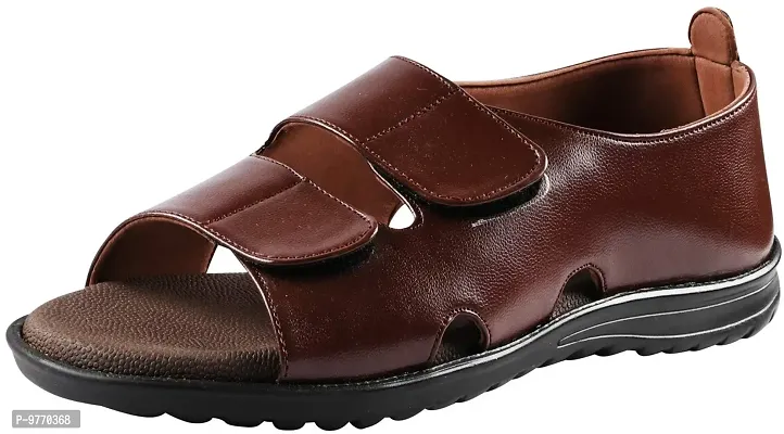 DOCTOR CHOICE? Men's Soft Padding Orthopedic and Diabetic Simple with Style Sandals, MCR and MCP Sandals, Comfortable Mens Footwear Sandals For Daily Use (Brown Color, Size 7 UK/IND)-thumb0