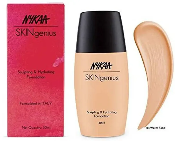 Nykaa SKINgenius Sculpting & Hydrating Liquid Foundation - Warm Sand 03 (30ml) Dewy Finish