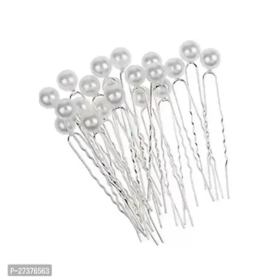 RSS Silver Pearl Women's Hair Pins Clip 12 PCS Hair Accessory Set  (Silver)-thumb0