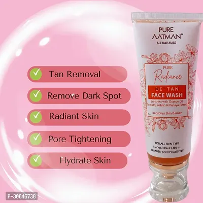 Pure aatman radiance de - tan face wash 100ml-thumb2