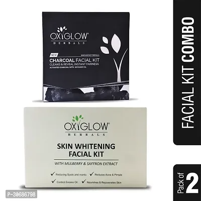 Charcoal Facial Kit 50 Gm + Skin Whitening Facial Kit 60 Gm