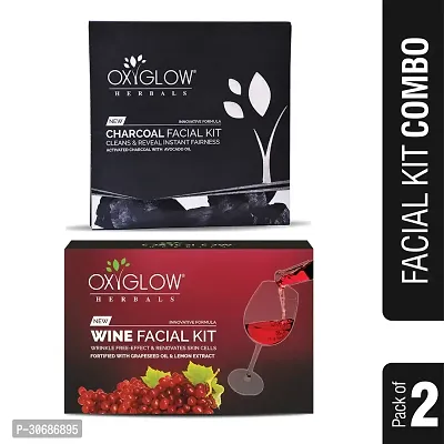 Charcoal Facial Kit 50 Gm + Wine Facial Kit 53 Gm