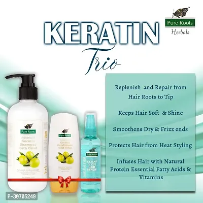 pure roots Keratin Trio ndash; Keratin Shampoo (300ml) + Conditioner ( 100ml) + Keratin Hair Serum (100 ml)-thumb4