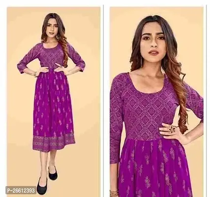 Beautiful Rayon Purple Embroidered  Gown For Women