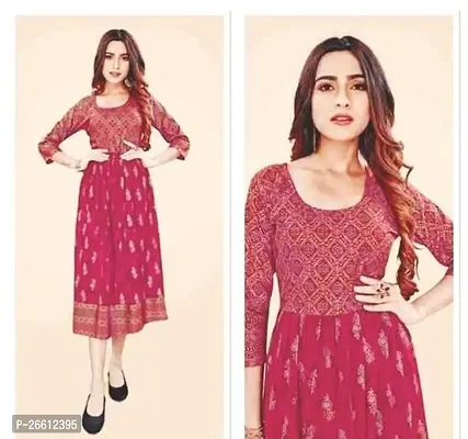 Beautiful Rayon Pink Embroidered  Gown For Women