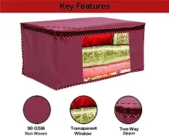 Saree Cover Non Woven Fabric Clothes Organizer Set of 4-thumb3