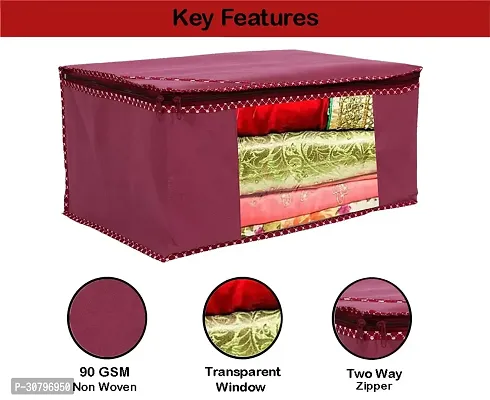 Saree Cover Non Woven Fabric Clothes Organizer Set of 4-thumb4