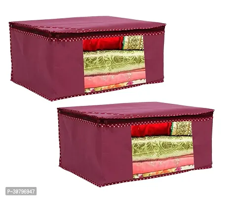 Saree Cover Non Woven Fabric Clothes Organizer Set of 2-thumb0