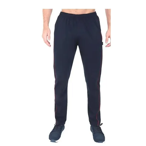 Stylish Black Cotton Blend Regular Track Pants For Men