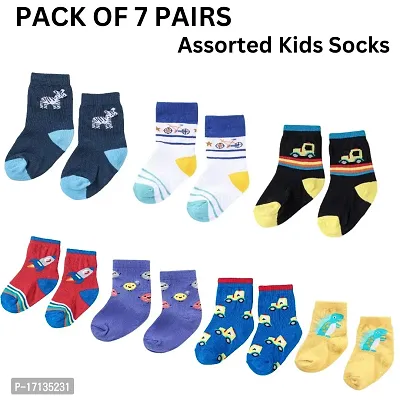 Cute and Cozy: 7-Pack Kids Socks for All Seasons (Multicolor)-thumb0