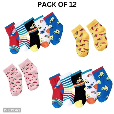 Happy Feet Bundle:  Pack of 12 Kids Socks for All Seasons (Multicolor)-thumb0