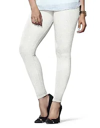 Women White Solid Summer Leggings-thumb1