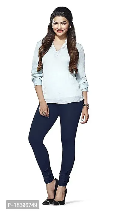 Women Navy Blue Solid Summer Leggings