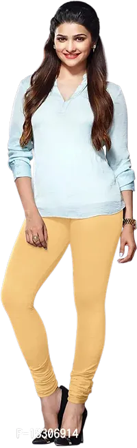 Women Beige Solid Summer Leggings-thumb0