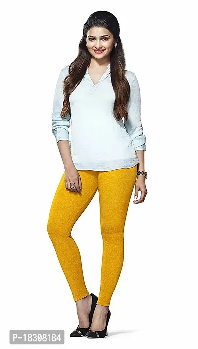 Women Yellow Solid Summer Leggings