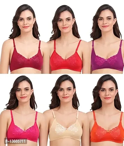 Stylish Women Cotton Bra Pack of 6