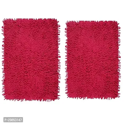 Designer Red Cotton Door Mat Pack Of 2-thumb0