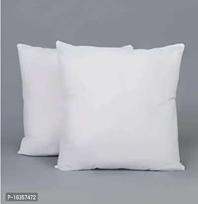 Stylish Fancy White Microfiber Filled 16X16 Inches Cushion Inserts (Set Of 2)-thumb0