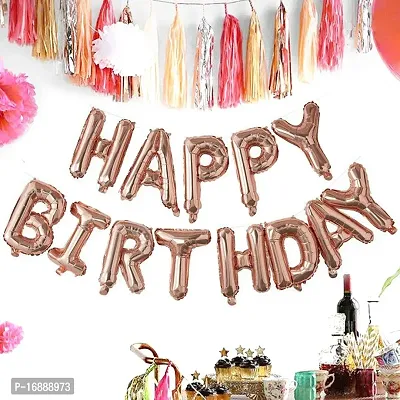 Shoppingdreams Happy Birthday Letter Foil Balloon for Birthday Decoration/Anniversary Party Decoration (Rose Gold)-thumb4